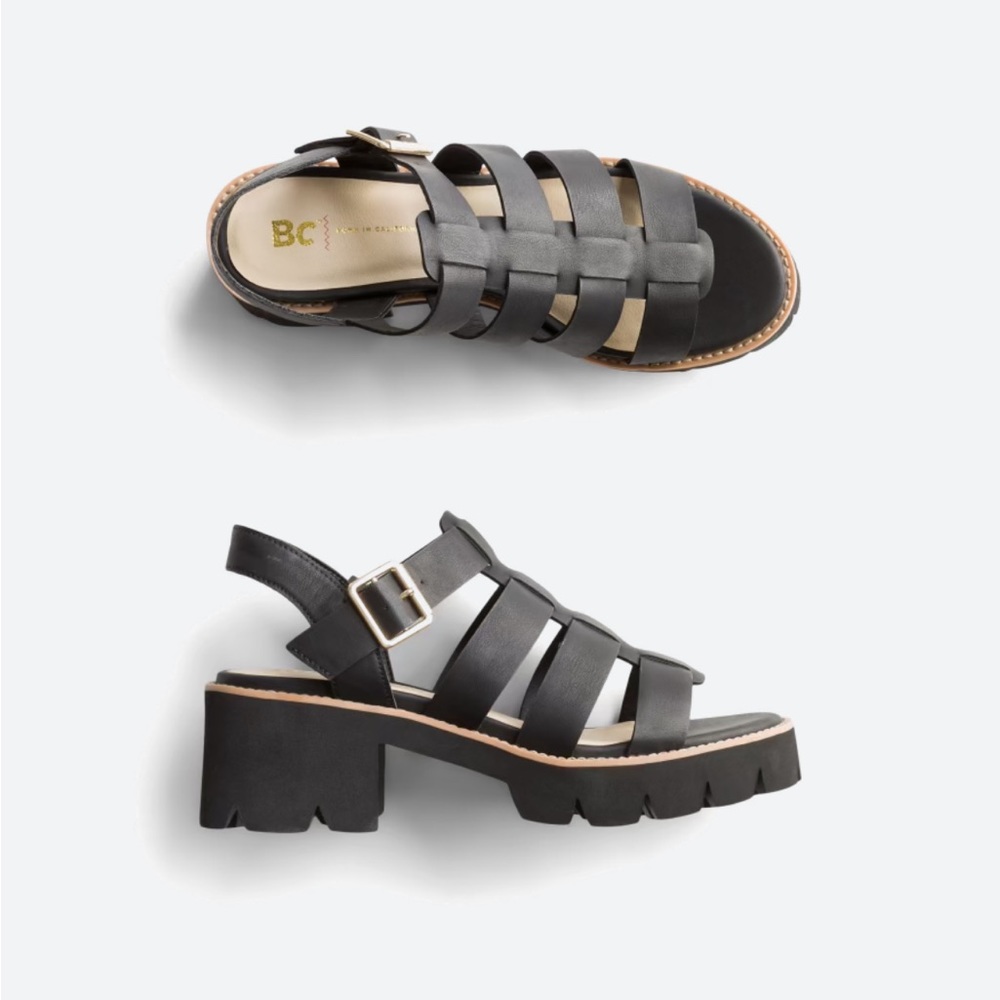 BC FOOTWEAR Lug Heel Sandal — Size 10